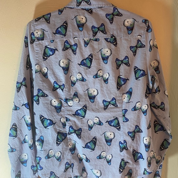 Tommy Hilfiger women's long sleeve butterfly button up shirt- size M (medium) - Picture 6 of 8